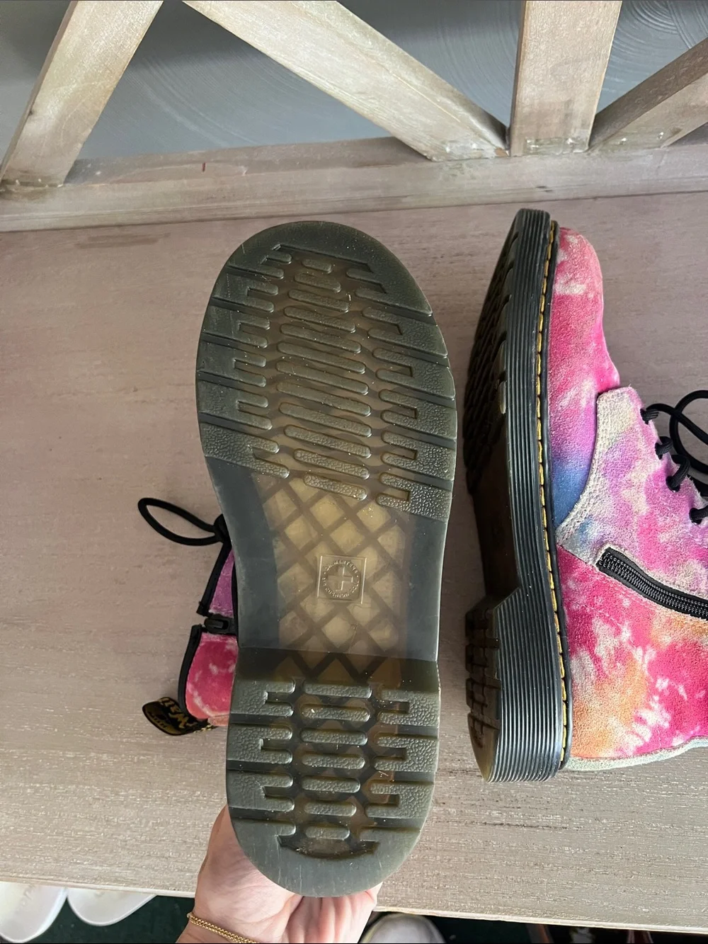 Dr. Martens Kids Tie-Dye Multi-Color Lace-Up Boots USL6 EU37